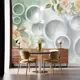 Фотообои на стену флизелиновые 3d Круги геометрия Цветы 300x270 см Luxury Walls AM25203