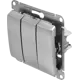 Выключатель встраиваемый Systeme Electric Glossa 3 клавиши цвет алюминий