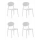 Комплект стульев 4 шт Огого обстановочка! 82x42x45 см пластик цвет белый
