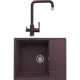 Врезная мойка Domaci 578920 60.50x48.50x1 см кварц цвет коричневый