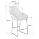 Барный стул R-home Kent 58.5x104.5x59.5 цвет голубой/золотой