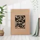Постер 28 картин "Абстракция черный узор на коричневом фоне" 70x50 см в тубусе без рамы