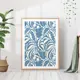 Постер 28 картин "Растительный орнамент голубой" 50x40 см в тубусе без рамы