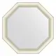 Зеркало с рамой Evoform Octagon 61x61 см цвет рамы белый с серебром