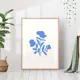 Постер 28 картин "Абстракция голубые цветы рисунок" 70x50 см