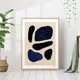 Постер 28 картин "Черно синяя абстракция пятна" 70x50 см