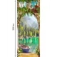Наклейка на дверь «Арка с видом на озеро», 80x200 см