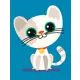 Картина по номерам Holstpechat на белом холсте 20x30 Белый котенок