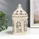 Подсвечник Simaland "Фонарь - ажурная беседка" белый 12.5x12.5x21 см
