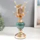 Подсвечник Simaland на 1 свечу Веточки с кристаллами Сине-зелёный шар золото 34x17x17 см