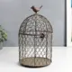 Подсвечник Simaland на 1 свечу "Клетка из сетки с птичкой" состаренный 30x16.5x16.5 см