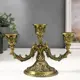 Подсвечник Simaland на 3 свечи "Узоры природы" цвет латуни 20x14x10 см