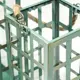 Подсвечник металл "Плетение квадраты" набор 2 шт, зелёная патина 20x11x11 см и 28x14x14 см