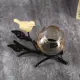 Подсвечник на 1 свечу "Птица на ветке" чёрный 10x15x7.3 см стекло, металл