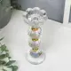 Подсвечник стекло на 1 свечу "Цветочек с тремя хрустальными шарами" 18x7x7 см