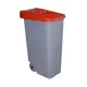 Контейнер для мусора 85 л Denox Reciclo Open на колесах с красной крышкой с отверстием