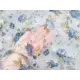 Ткань на отрез для шитья тюля вуаль "Голубые розы" 600x280 см цвет голубой