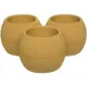 Горшок цветочный Navako lago 0.15l (3 штуки) Navako 8.8 см 6.8 см 0.15 л пластик жёлтый/золотой без автополива с блюдцем