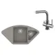 Врезная мойка Lemark Irkana LM3061C 98x50x18 см кварц цвет серый/хром