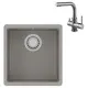 Интегрированная мойка Lemark Sinara LM3061C 40x42x20 см кварц цвет серый/хром