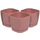 Горшок цветочный Navako paco 0.25l (3 штуки) Navako 8 см 7 см 0.25 л пластик розовый без автополива с блюдцем