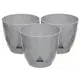 Горшок цветочный Navako rico 0.3l (3 штуки) Navako 9 см 8 см 0.3 л пластик серый/серебристый без автополива с блюдцем