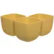 Горшок цветочный Navako maio 4l (3 штуки) Navako 19.3 см 17 см 4 л пластик жёлтый/золотой без автополива с блюдцем