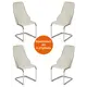 Комплект кухонных стульев 4 шт Tetchair Fratelli 11425 97х62х44 см экокожа цвет сталь