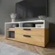 Тумба под телевизор Micon ТВМ-7 115x48x40.3 см ЛДСП цвет белый/дуб крафт золотой