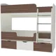 Кровать Кариви Малыш двойняшка 00256-33-03-00 163x145x73 см ЛДСП цвет белый/бодега темный