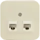 Розетка компьютерная двойная накладная Schneider Electric Blanca RJ45 UTP cat 5e без заземления цвет бежевый