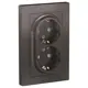 Розетка двойная Schneider Electric Atlas ATN000626 с заземлением цвет мокко