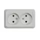 Розетка двойная накладная In Home Bolleto 7102 цвет белый 10 шт.