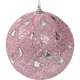 Елочное украшение Шар с бисером Christmas ø7.8 см цвет розовый