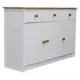 Комод Dipriz Хаба 3 ящика 134x39x79.5 см дерево цвет белый/бежевый