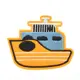 Термоаппликация заплатка Кораблик оранжевый цвет 7.2x8.5см