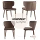 Стул кухонный Стул груп Матео 86x57x48 см велюр цвет коричневый 4 шт