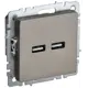 Розетка USB встраиваемая IEK Brite РЮ10-1-БрШ цвет шампань