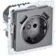Розетка USB встраиваемая IEK Brite РЮш10-2-БрС с заземлением цвет сталь
