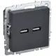 Розетка USB встраиваемая IEK Brite РЮ10-1-БрГ цвет графит