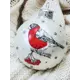 Елочный шар Коломеев КУ-65-224175/3 Веселый снегирь 3 6.5 см стекло разноцветный