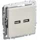 Розетка USB встраиваемая IEK Brite РЮ10-1-БрКр цвет бежевый
