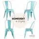 Комплект кухонных стульев 4 шт Стул груп Tolix 85x51.5x45 см металл цвет голубой