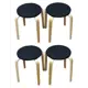 Комплект табуретов 4 шт Solarius 36x45x36 см дерево цвет черный