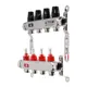 Коллекторная группа Tim KDS5004 на 4 выхода 3/4"x1" с расходомерами нержавеющая сталь