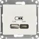 Розетка USB A+С встраиваемая Systeme Electric Glossa цвет молочный