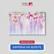 Картина на деревянном подрамнике Первое ателье "Колибри порхающие среди нежных цветов" 80x50 см