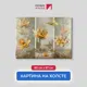 Картина на деревянном подрамнике Первое ателье "Лотосы и бабочки в золотом цвете" 67x80 см