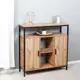 Комод Letta Frame 90x30x92 см ЛДСП цвет черный/дуб вотан