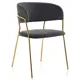Стул Woodville Kamelia 57x80x55 см велюр цвет серый/золотой